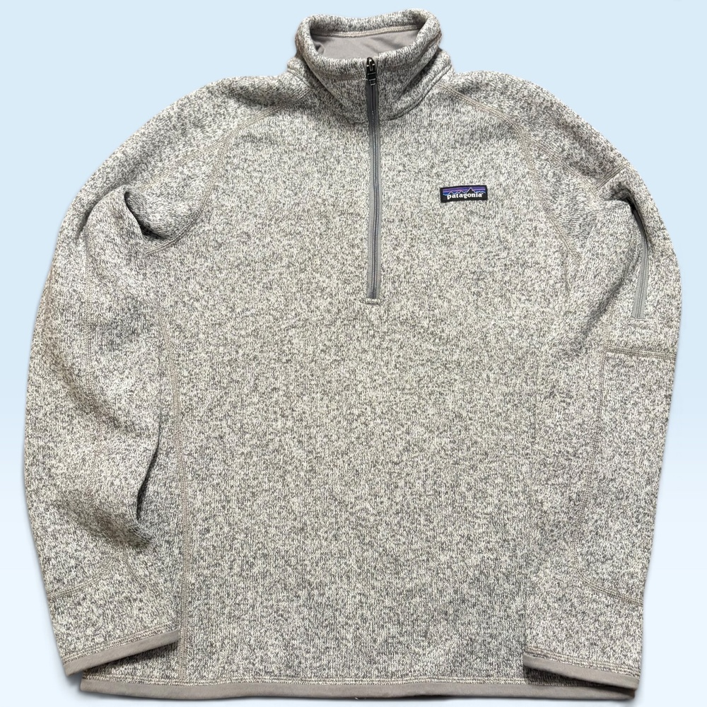 Patagonia Pullover Womens Medium Gray Better Sweater 1/4 Zip Fleece Hiking Top